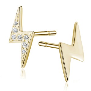 Cercei argint placati cu aur galben fulger cu pietre DiAmanti Z1702EG-DIA (Argint 925‰ 0,8 g.)